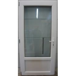 Porte d'Entrée PVC Bicolore Anthracite & Blanc 5 Points