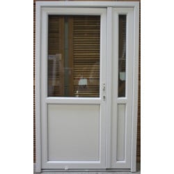 Porte PVC Blanc Tiercée 2 Ouvrants H198xL125 | Ref VOB993