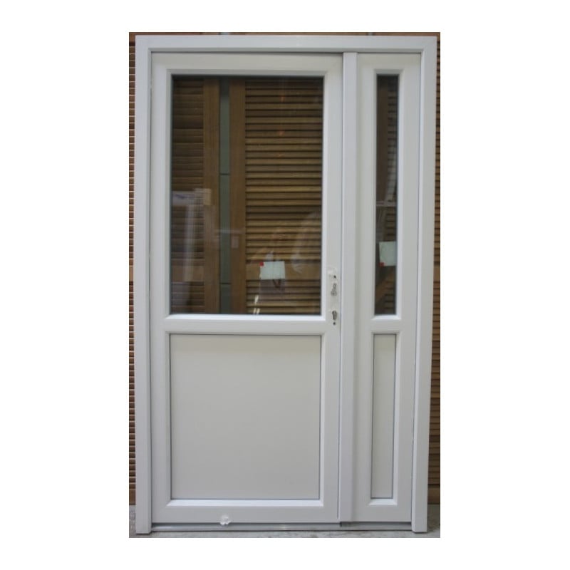 Porte PVC Blanc Tiercée 2 Ouvrants H198xL125 | Ref VOB993