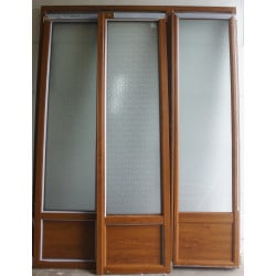 Porte-Fenêtre PVC Chêne Doré 3 Vantaux H240xL192