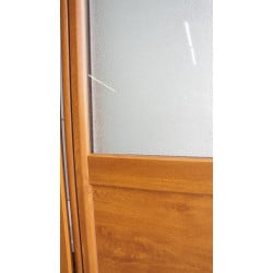 Porte-Fenêtre PVC Chêne Doré 3 Vantaux H240xL192