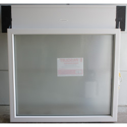Châssis Fixe PVC Blanc + Volet Électrique H127 x L124 cm