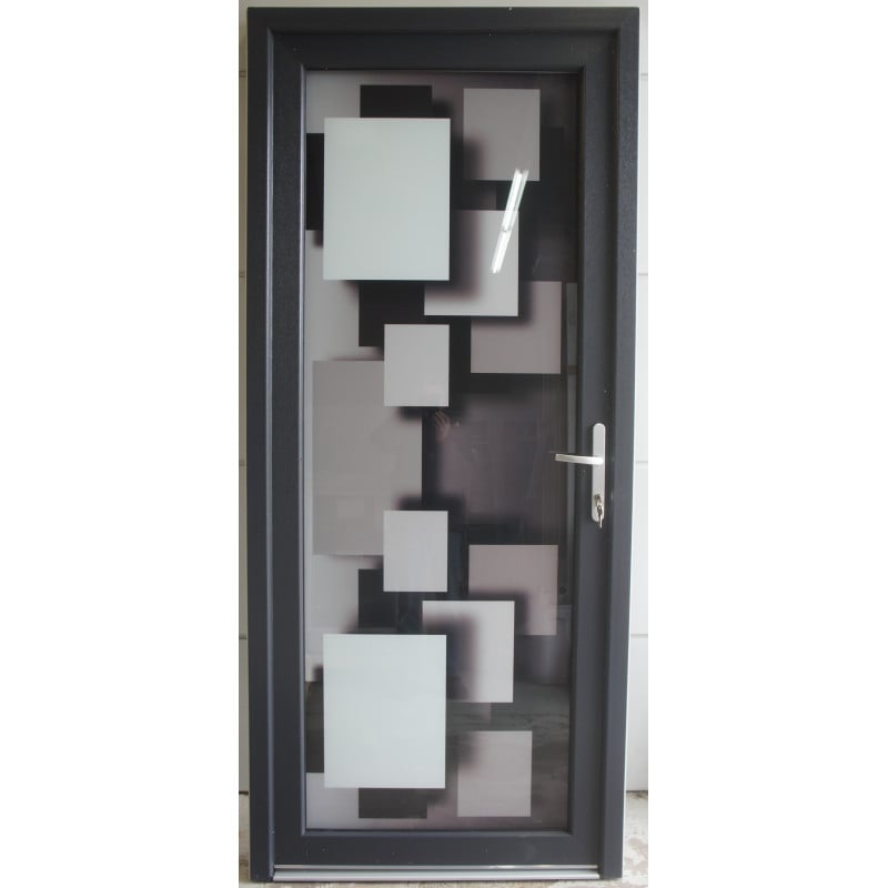 Porte Entrée PVC Anthracite & Blanc H218xL96 | MTU763