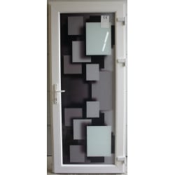 Porte Entrée PVC Anthracite & Blanc H218xL96 | MTU763