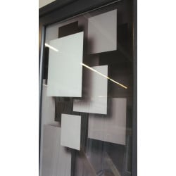 Porte Entrée PVC Anthracite & Blanc H218xL96 | MTU763