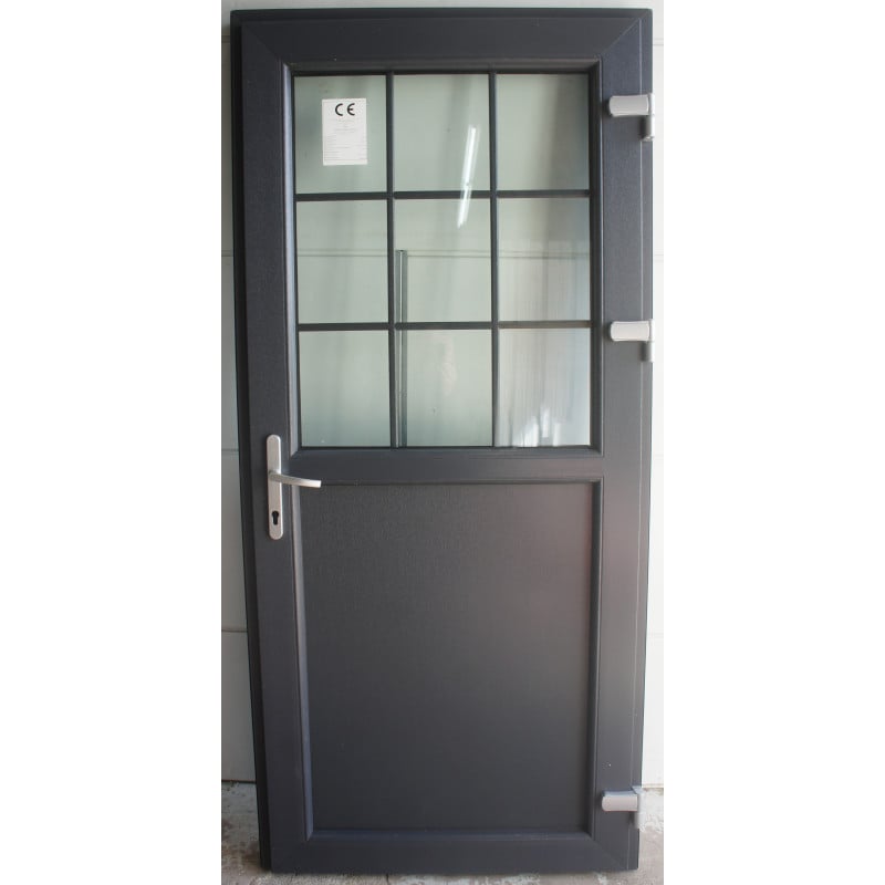 Porte Entrée PVC Anthracite Double Face H208xL96 | MTU766