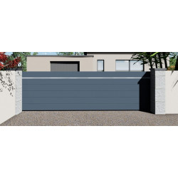 Portail Coulissant Alu RAL 7016 Anthracite 400x160cm - Ligne Déco