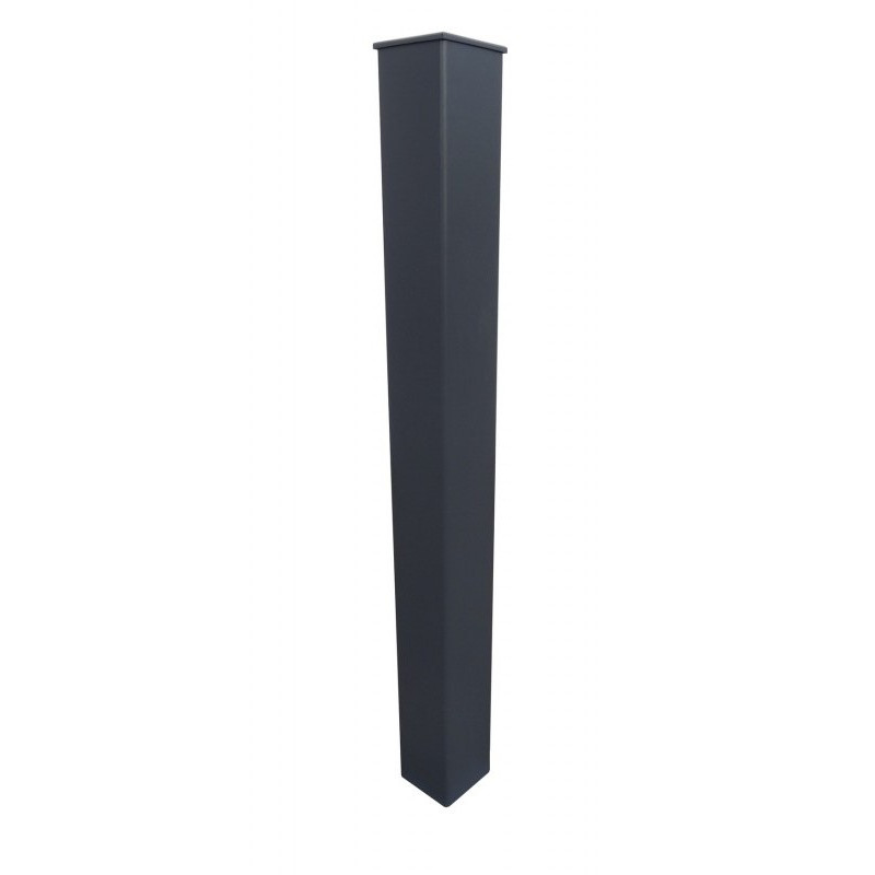 Poteau Alu Carré 15x15cm H220cm Gris Anthracite