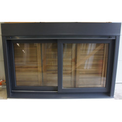 Fenêtre Coulissante Anthracite + Volet Électrique | H123xL186