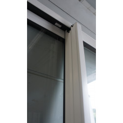 Baie Vitrée Alu Coulissante Blanche H235xL208 | PASC079