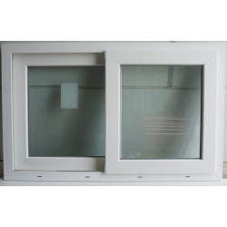 Baie Coulissante PVC Blanc 2 Vantaux 78x126 | Réf MTU045