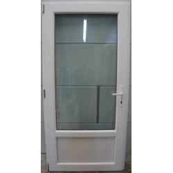 Porte PVC Blanc H208 x L86 cm | Double Vitrage | Réf MTU007