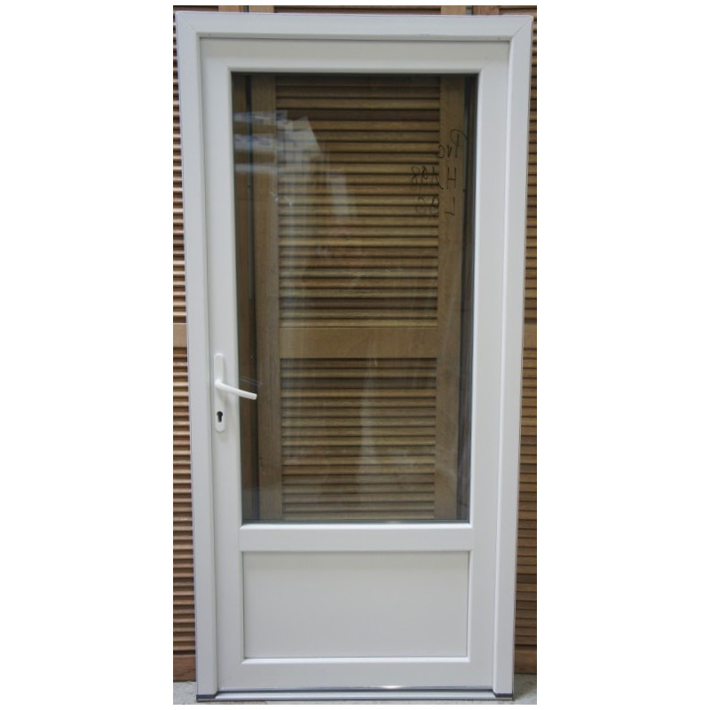 Porte PVC Blanc H208 x L86 cm | Double Vitrage | Réf MTU007