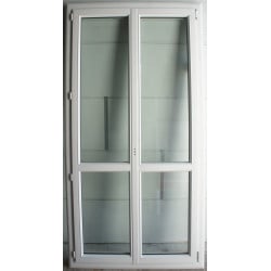 Porte-Fenêtre PVC Blanc 2 Vantaux H231xL114 | PASC087