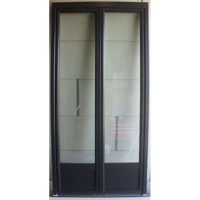 Porte-Fenêtre PVC Anthracite Blanc 2 Vantaux H250xL123