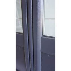 Porte-Fenêtre PVC Anthracite Blanc 2 Vantaux H250xL123