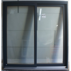 Baie Vitrée Mixte Alu/Bois Chêne H184xL176 | LKE010