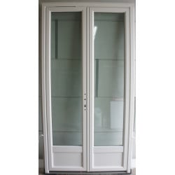 Porte-Fenêtre PVC Blanc 2 Vantaux H221xL114