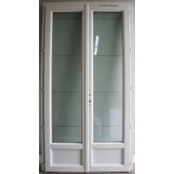 Porte-Fenêtre PVC Blanc 2 Vantaux H221xL114