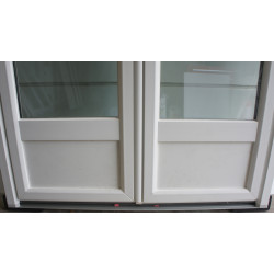 Porte-Fenêtre PVC Blanc 2 Vantaux H221xL114