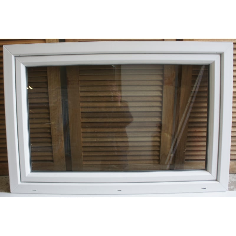Châssis Abattant PVC Blanc Vitre Claire 80x140 cm | Ref MTU773