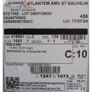 châssis aluminium vitres fixes