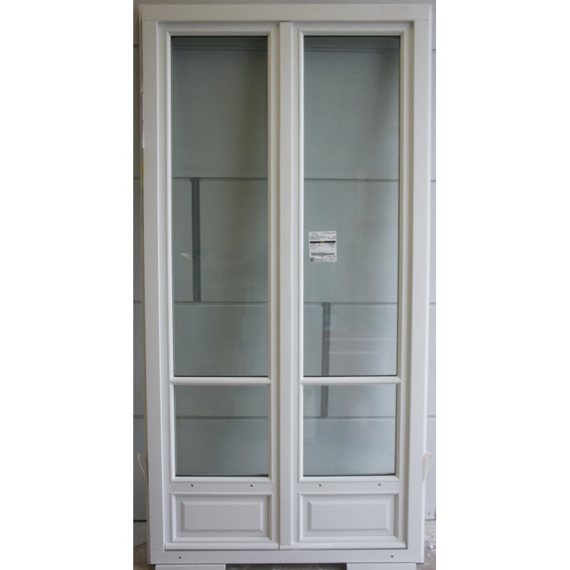 Porte-Fenêtre Bois 2 Vantaux Lasuré Blanc H214xL107 | LKF013