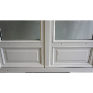 Porte-Fenêtre Bois 2 Vantaux Lasuré Blanc H214xL107 | LKF013