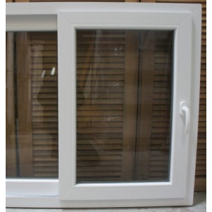 Fenêtre Coulissante PVC Blanc H98 x L126 cm | Double Vitrage