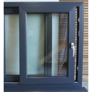 Fenêtre Coulissante PVC Anthracite RAL 7016 | H98 x L126 cm