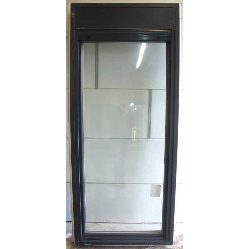 Porte-Fenêtre PVC Anthracite & Blanc + Volet H225xL96 cm