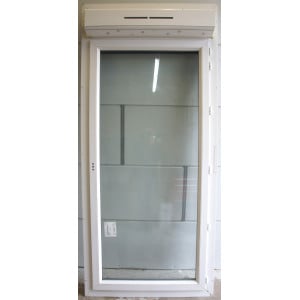 Porte-Fenêtre PVC Anthracite & Blanc + Volet H225xL96 cm
