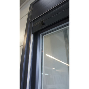 Porte-Fenêtre PVC Anthracite & Blanc + Volet H225xL96 cm