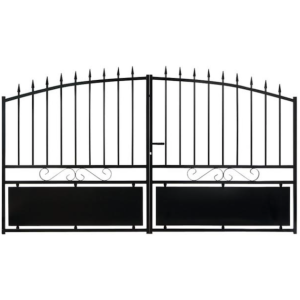 Portail Acier 2 Battants Laqué Noir H170xL350cm - LMA005