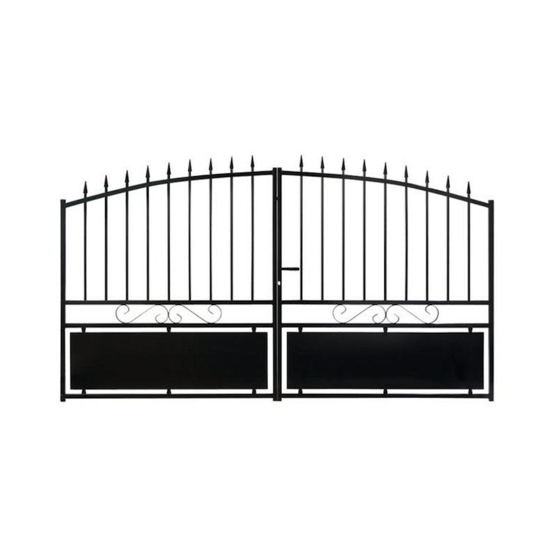 Portail Acier 2 Battants Laqué Noir H170xL350cm - LMA005