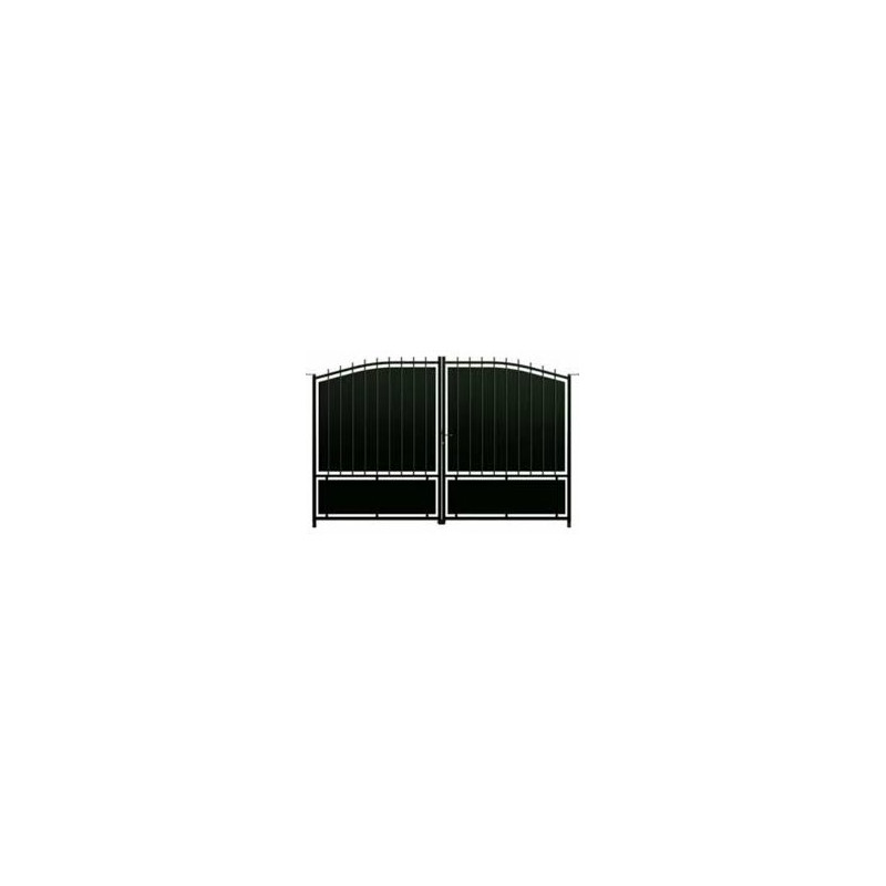 Portail Acier 2 Battants Laqué Noir H190xL300cm - LMA006