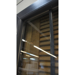 Porte Entrée PVC Anthracite Demi-Vitrée H208xL96 | MTU738