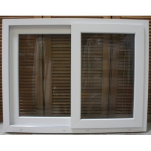 Fenêtre Coulissante PVC Blanc H98 x L126 cm | Double Vitrage