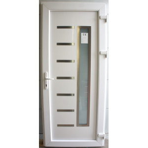 Porte Entrée PVC Anthracite & Blanc H218xL96 | MTU713