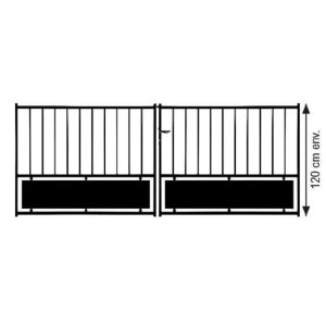 Portail Acier 2 Battants Laqué Noir H120xL350cm - LMA016