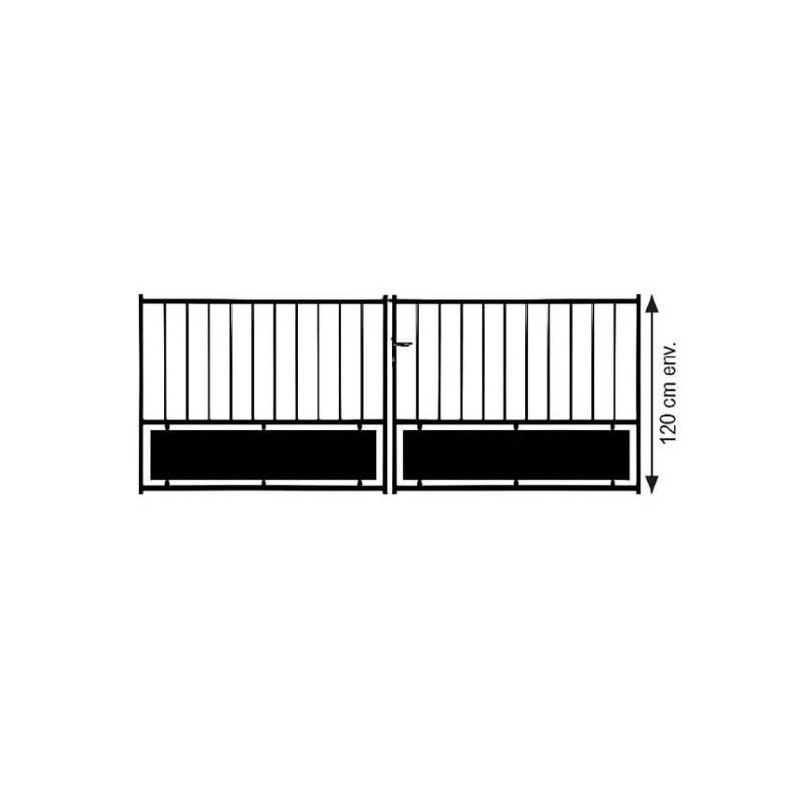 Portail Acier 2 Battants Laqué Noir H120xL350cm - LMA016
