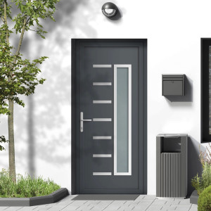 Porte Entrée PVC Anthracite & Blanc H218xL96 | MTU713