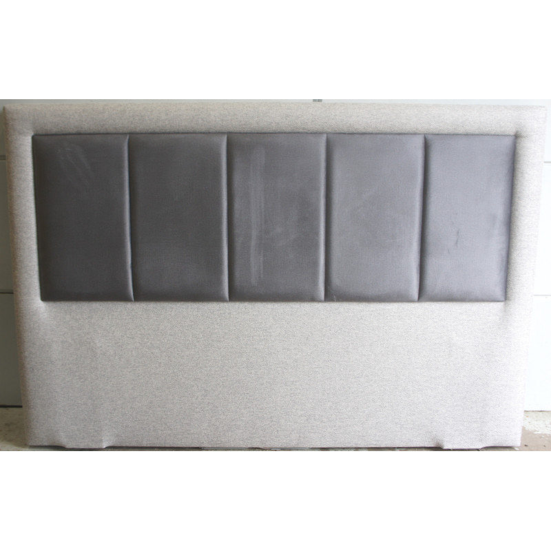 Tête de Lit Tissu et Velours Gris 180x120 cm - LMA044