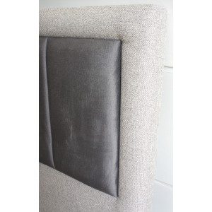 Tête de Lit Tissu et Velours Gris 180x120 cm - LMA044