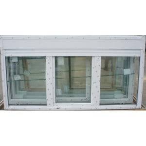Fenêtre PVC Blanc avec Volet Roulant 123x240 cm | Fin de Chantier