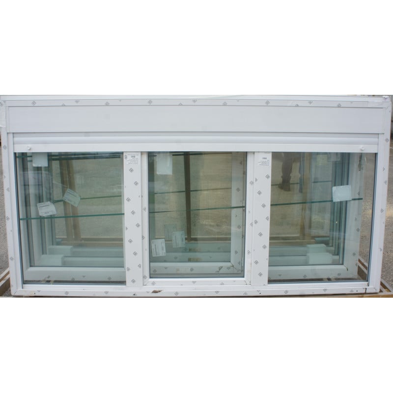 Fenêtre PVC Blanc avec Volet Roulant 123x240 cm | Fin de Chantier
