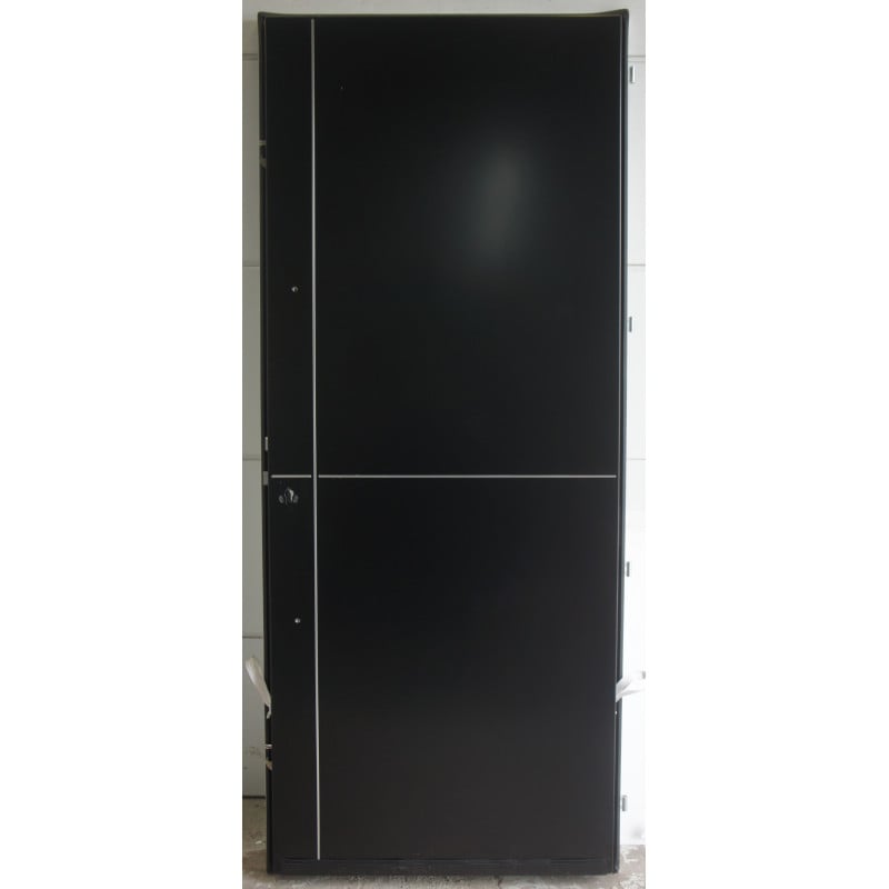 Ouvrant Seul Porte Alu K.Line Noir/Blanc Poussant Droit - LI203
