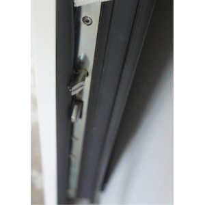 Ouvrant Seul Porte Alu K.Line Noir/Blanc Poussant Droit - LI203