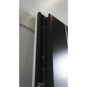Ouvrant Seul Porte Alu K.Line Noir/Blanc Poussant Droit - LI203
