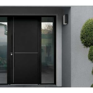 Ouvrant Seul Porte Alu K.Line Noir/Blanc Poussant Droit - LI203